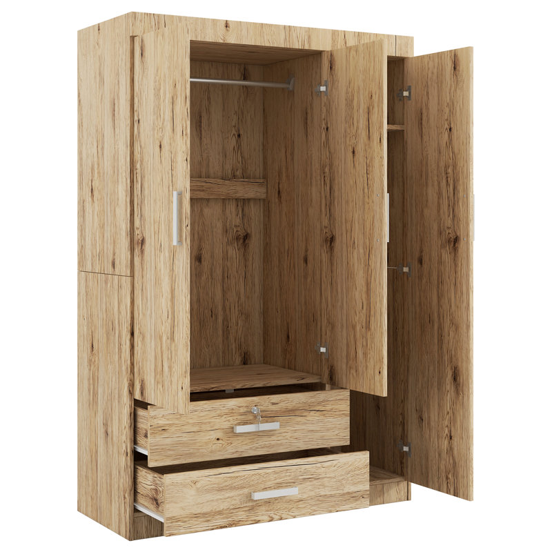 Armoire-penderie à trois portes Baronial, Chêne de Sonoma