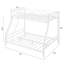 Lit superposé robuste en métal simple sur lit double, structure en acier moderne et peu encombrante avec garde-corps-584009571