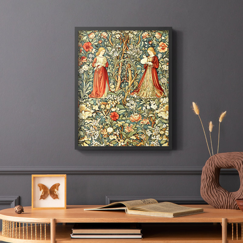 WM MORRIS Series DCCCLXVI  -Premium Framed Print -Ready to Hang - No Nails Required, 29" H x 23" W, Black