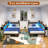 Corner Bed Frame with 2 Drawers and Storage Bookcase, Daybed with Charging Station and LED Lights-887620061