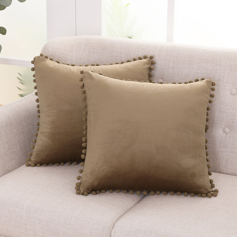 Knowles Square Cushion Cover, 46cm H x 46cm W x 1cm D, Brown