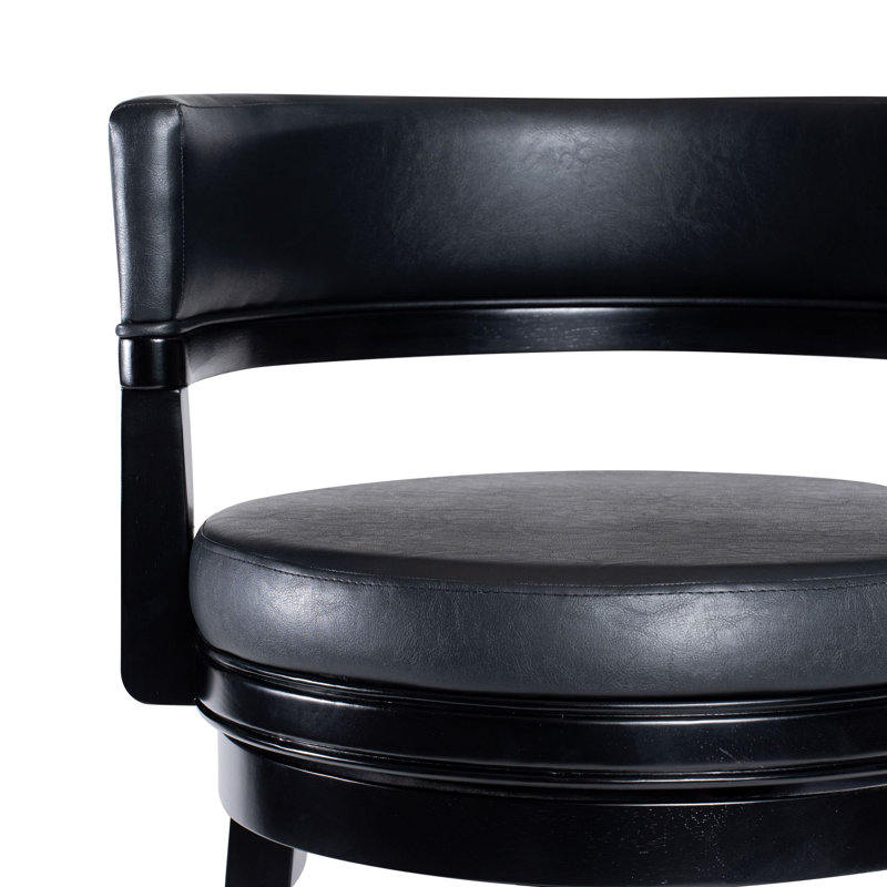 Balen Swivel Stool, Counter Stool (24” Seat Height), Black Seat/Black Frame