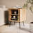 Mancebo Nightstand with Storage Japandi Oak Bedside Table with Sliding Tambour Door and Adjustable Shelves for Living Decor