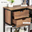 Bureau d'ordinateur en L avec tablettes de rangement, 2 Dawers et structure en acier industriel, noir / brun