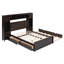 Lit double en bois avec rangement intégré, tablettes et prises de courant, espresso-68779843-68779841