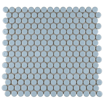 Hudson Penny Round 11-7/8 " x 12-5/8 " Porcelain Mosaic Floor and Wall Tile