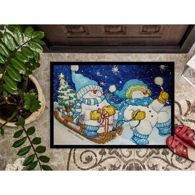 Tapis d’extérieur anti-dérapant saison of wonder bonhomme de neige