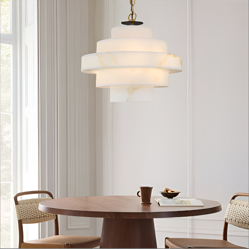 Silma 3 Dimmable Light Alabaster in Chandelier