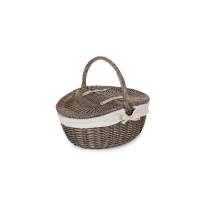 Wicker Picnic Hamper Basket with Lining