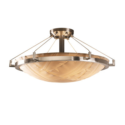 Caleb Faux Porcelain Resin Semi Flush Mount
