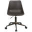 Chaise de bureau à domicile en tissu d'ameublement brun, fonction réglable, siège ergonomique et mouvement en douceur, dimensions 30 po x 18 po x 20,94 po avec rembourrage confortable, glissade courbée élégante de 18 po de largeur