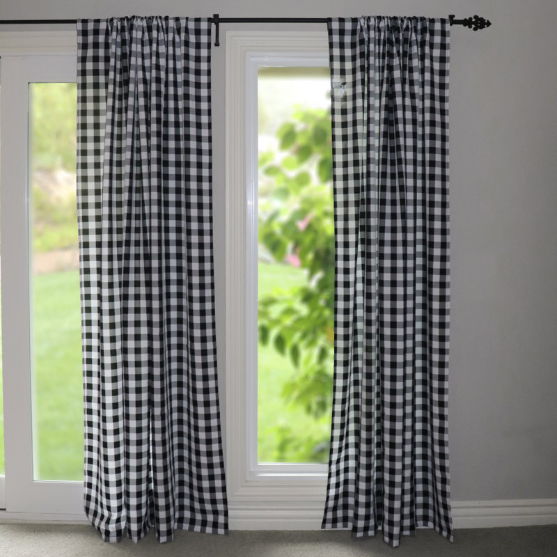 Lombard Room Darkening Curtain Single Panel, 56" x 120", Black