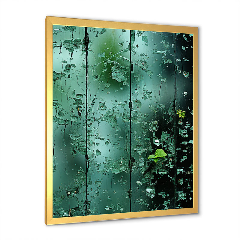 «Abstract Jungle Gardens Window View - Jungle», art mural, Cadre photo doré simple, H 20 po x l 12 po x P 1 po