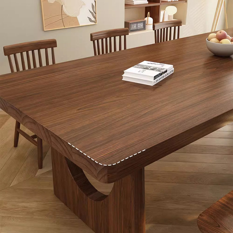 Brown Rectangular Solid Wood Dining Table, 29.53" H x 70.87" L x 31.3" W