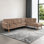Canapé modulaire en L de style Mid-Century avec dossier capitonné et coussins décoratifs