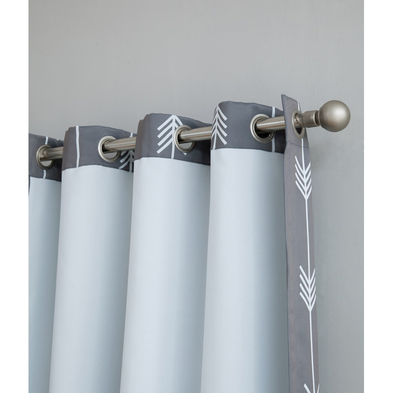 Clontarf Room Darkening Curtain Pair, Gray, 52" W x 84" L