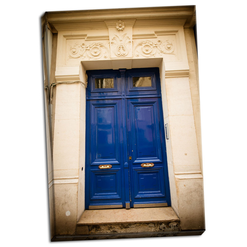 «Blue Door in Paris», reproduction de photo sur toile tendue