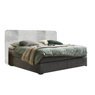 Airman Upholstered UK Super King - DE 180 X 200 Cm Ottoman Storage Bed with Mattress