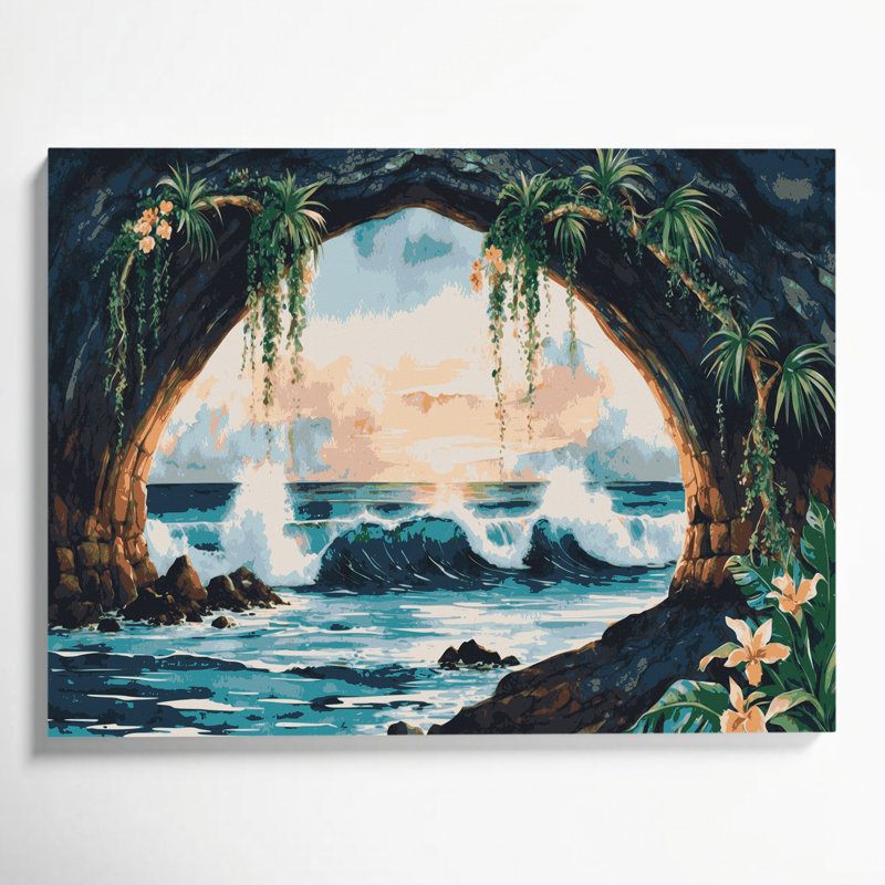 «Hawaiian Natural Arches», art mural sur toile grise, H 24 po x l 36 po