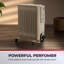 Daewoo 11 Fin Oil Filled Radiator 2500W Portable Heater With Energy Saving Thermostat For Large Rooms White