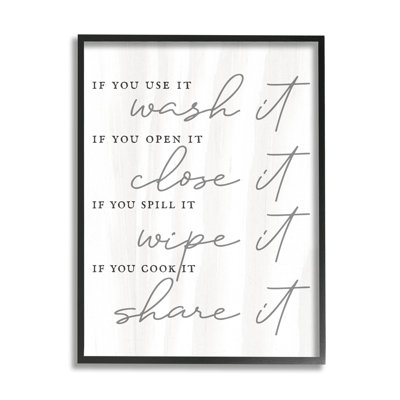 «Witty Rustic Kitchen Rules», citation de calligraphie