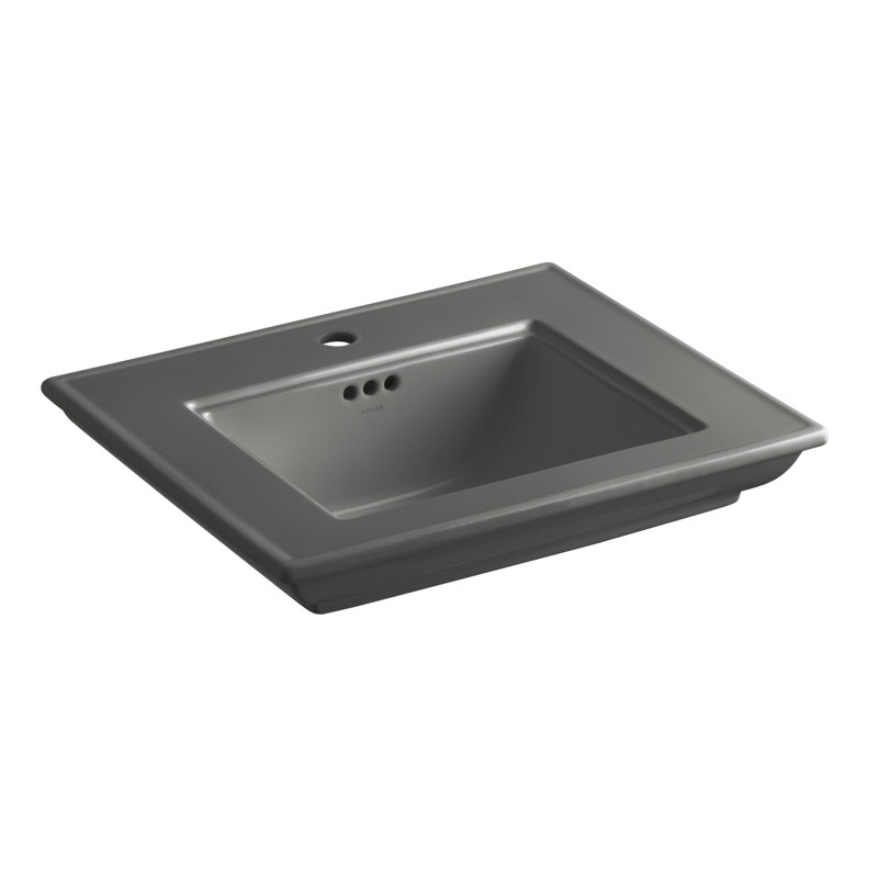 Lavabo de salle de bain en céramique avec trop-plein 25 po Memoirs®, Cachemire, Simple