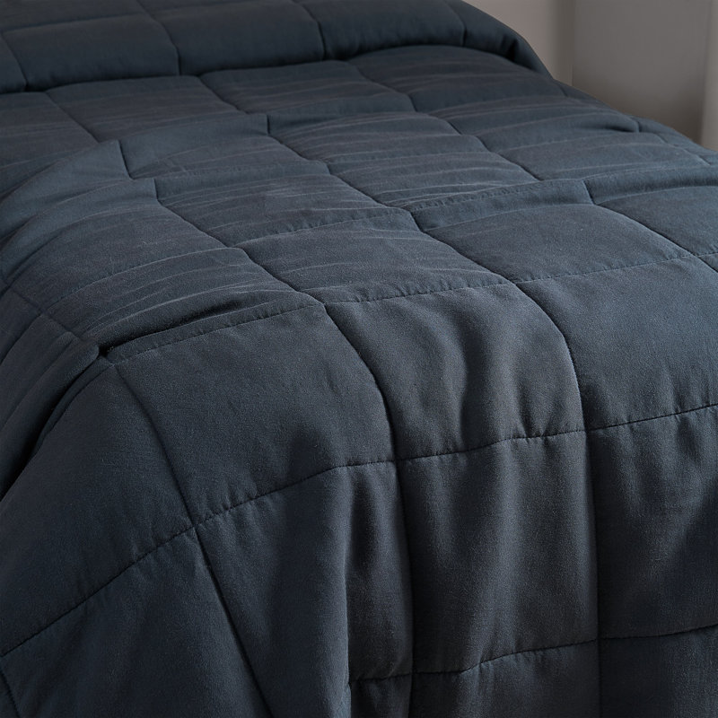 Édredon surdimensionné en lin et viscose Belge, Édredon très grand, Bleu
