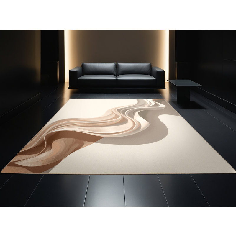 Tapis beige lavable à la machine moderne de couleur unie Brooksville, 5 x 8