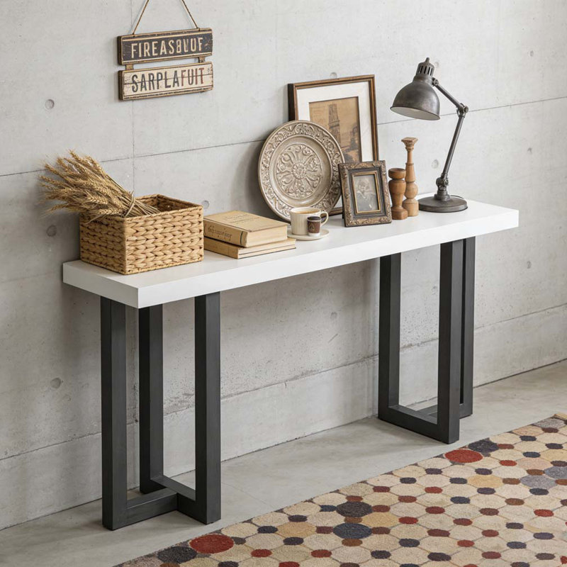 Console Table, Gray,White