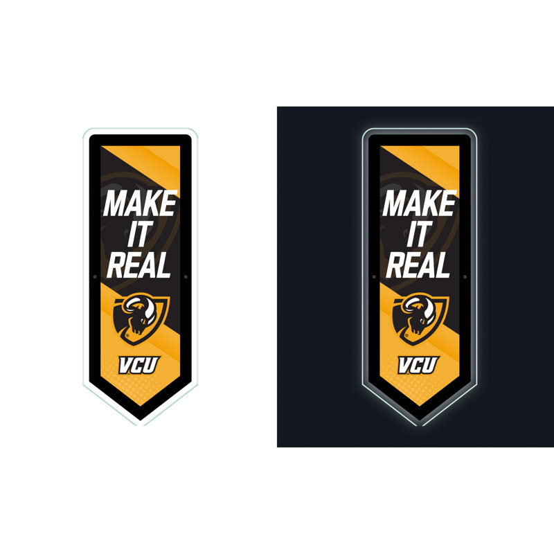 NCAA LED Pennant Shaped Lighted Wall Sign, Virginia Commonwealth University