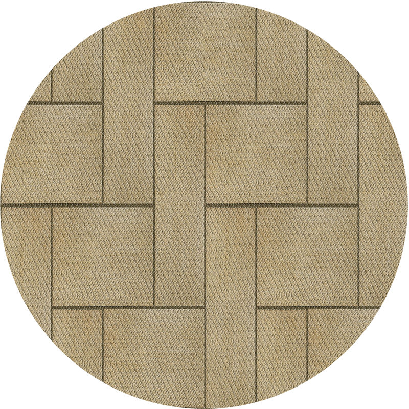Tapis brun Power Loom, Rond 3 pi