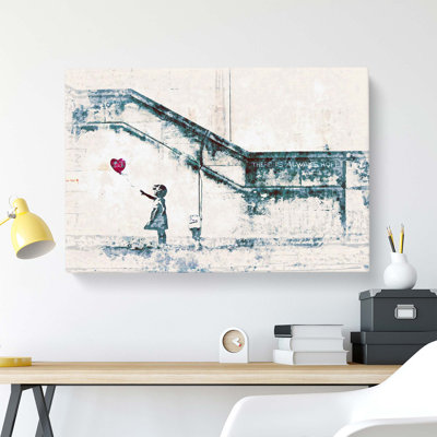 There is Always Hope Girl with Red Balloon by Banksy - Wrapped Canvas