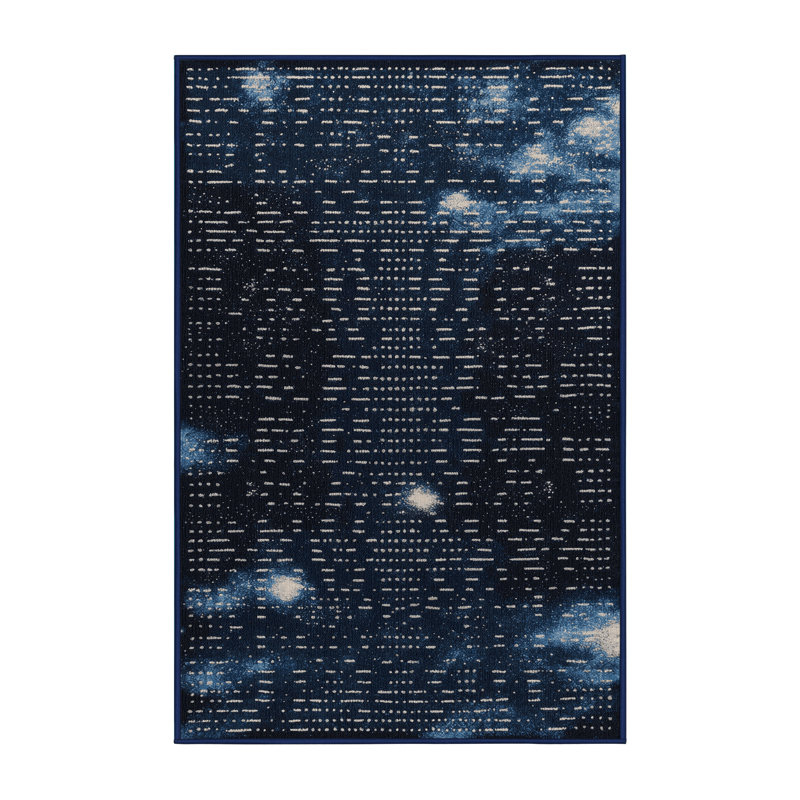 Machine Washable Space Gray Area Rug, Rectangle 5' x 7'