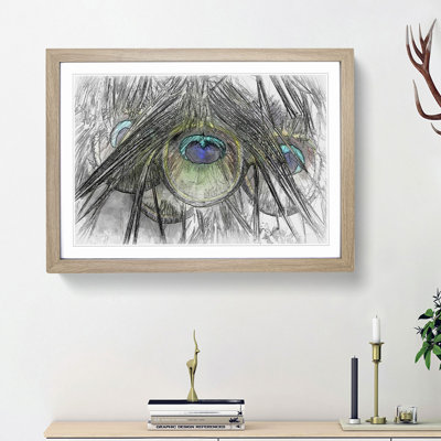 Peacock Feathers in Abstract - Picture Frame Graphic Art Print