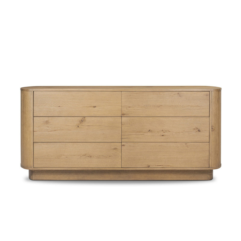 Paden 6 Drawer Dresser-Seasoned Brown Acacia, Worn Oak
