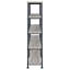 Bibliothèque double largeur en bois flotté gris et noir