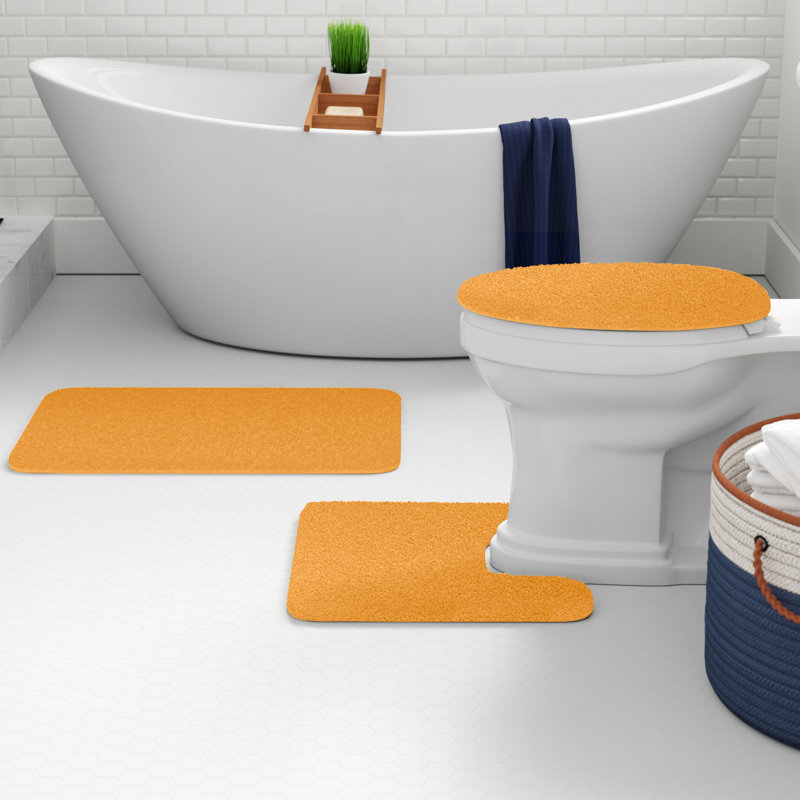 Saveion Non-Slip Bath Rug, Orange