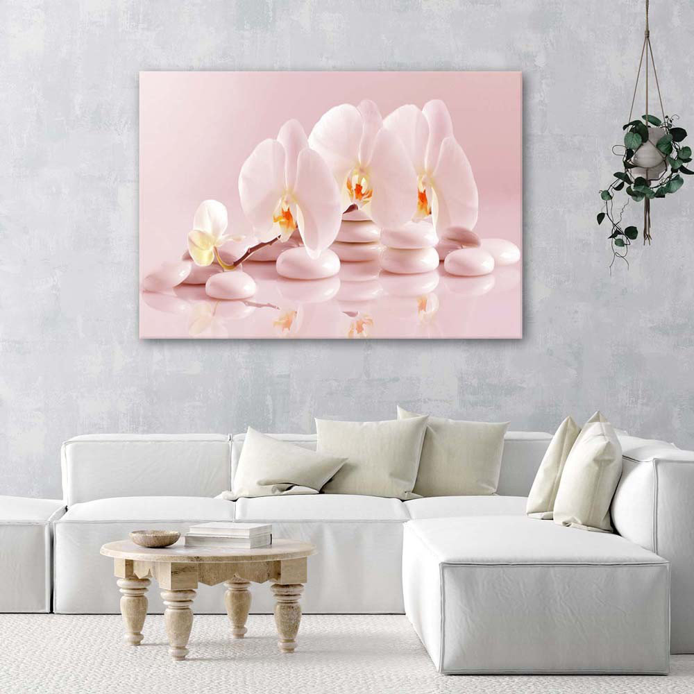 Leinwandbild Zen orchids in powder pink