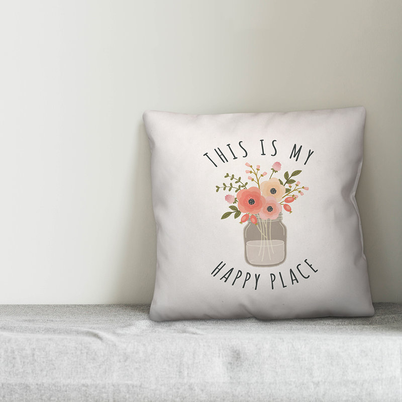  Coussin This is My Happy Place, 16 po x 16 po