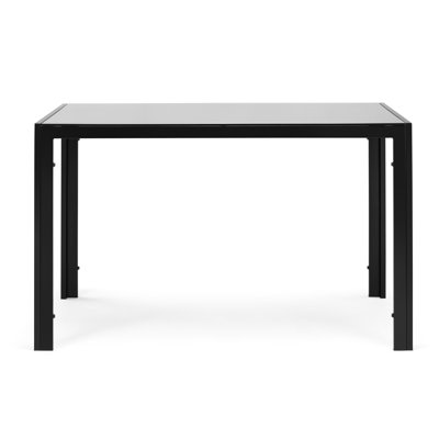 4 tables de salle à manger avec verre trempé Scratch, 46,8 po x 27,28 po x 29,5 po, noir, capacité de poids de 170 lb, fabrication en verre 4, capacité de 29,5 po x 46,8 po x 27,28 po