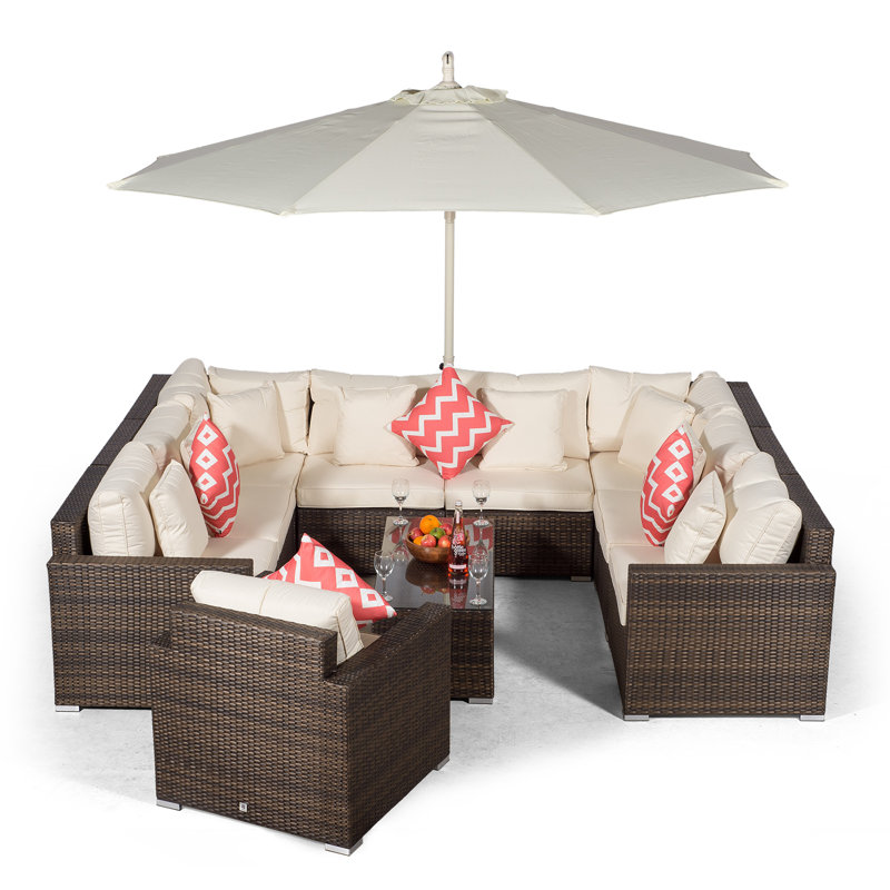Yancey 5 Seater Rattan Corner Sofa Set