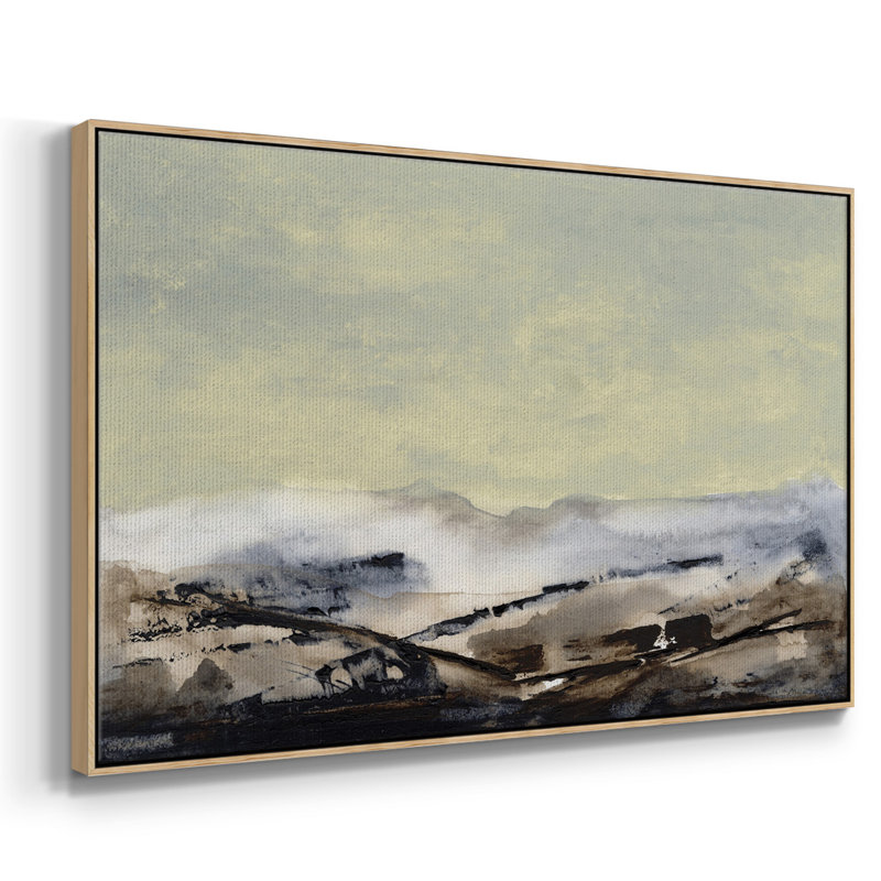 Shanthih I, peinture sur toile encadrée, Cadre en bois naturel, H 17 po x l 25 po x P 2 po