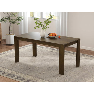 63” Farmhouse Wooden Dining Table With Modern Minimalist Rectangular Top