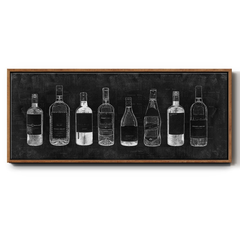 Wine Cellar- Framed Canvas, 8" H x 20" W
