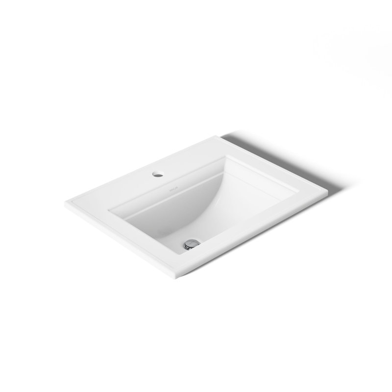 Memoirs Stately Drop-in Bathroom Sink, White, Single Hole