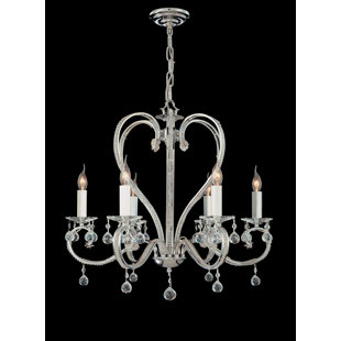 Kennsington 6 - Light Glass Dimmable Classic / Traditional Chandelier