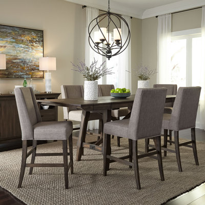  Reber Gathering Table Set w/ Upholstered Chairs