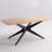 69.4" W 6-Person Rectangular Solid and Manufactured Wood Dining Table with Metal Legs-972372272