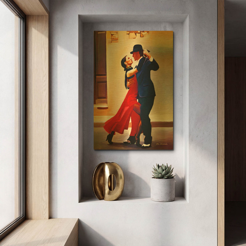«Dance» par Ata Alishahi, art mural en métal doré, 12 po x 16 po, 12 po x 16 po