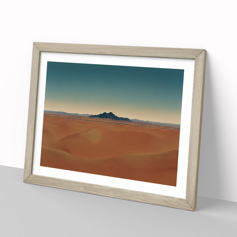 Animated Desert - Single Picture Frame Print, 25cm H x 34cm W x 2cm D, Oak Framed
